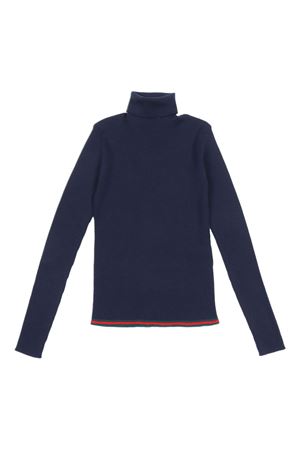 maglione in cotone blu GUCCI KIDS | 828413XKEZQ4180
